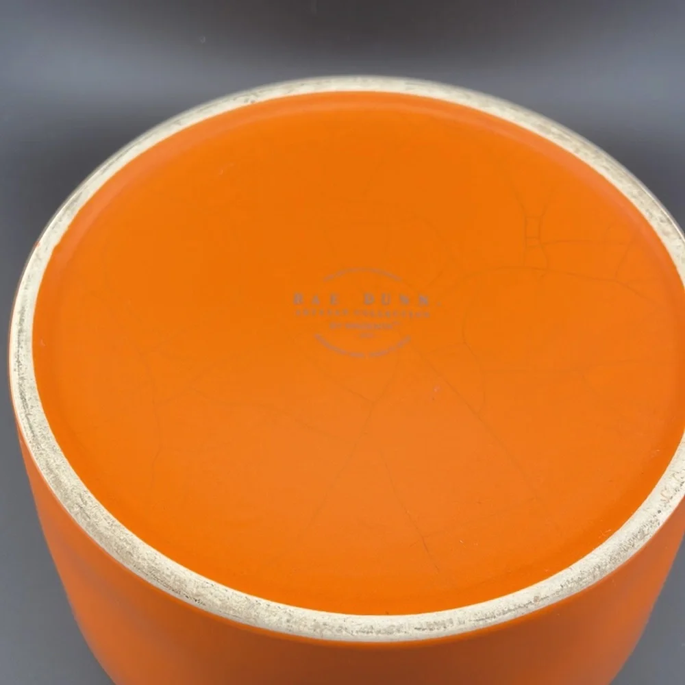 Rae Dunn Large Hallloween Scary Cute Matte Orange Dog Bowl - Picture 5 of 5